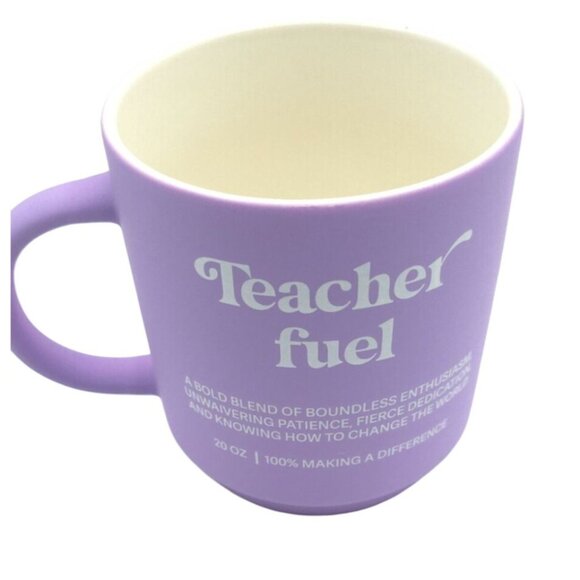 Teacher Fuel Lavender Ceramic Coffee Mug With Humorous Saying - Picture 2 of 7